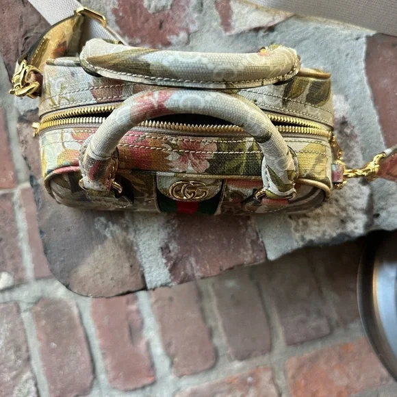 Like new Gucci GG Supreme Ophidia Water Flora bowler Mini - Picture 2 of 6